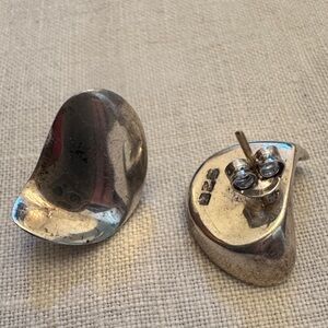 Sterling Silver Abstract Stud Earrings